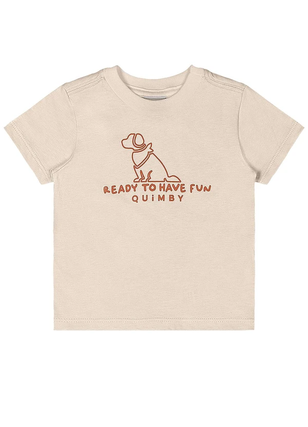 Quimby - Conjunto Bebê Camiseta e Bermuda Quimby Bege 3