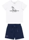 Quimby - Conjunto Bebê Camiseta e Bermuda Branco - variação: Branco