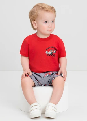 Conjunto Bebê Camiseta e Bermuda Quimby Vermelho - QUIMBY