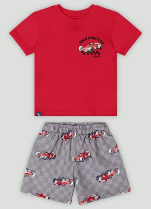 Conjunto Bebê Camiseta e Bermuda Quimby Vermelho - QUIMBY
