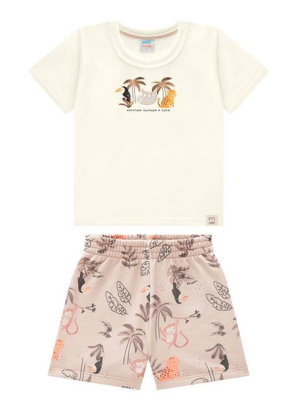 Marlan - Conjunto Bebê Camiseta e Bermuda Tropi Bege
