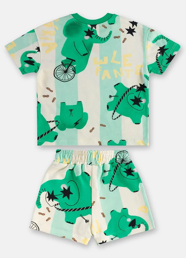 Três e Já - Conjunto Bebê Camiseta e Short Branco 5