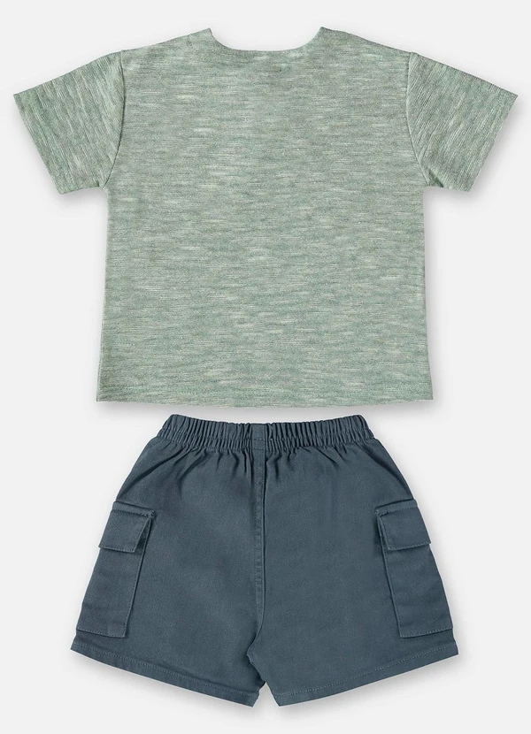 Up Baby - Conjunto Bebê com Bata e Bermuda Verde 3