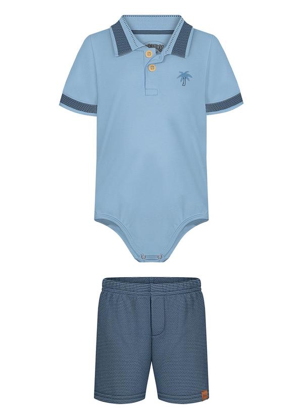 Alakazoo - Conjunto Bebê com Bermuda e Body Azul