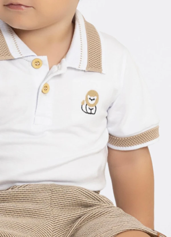 Alakazoo - Conjunto Bebê com Bermuda e Body Branco 2