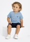 Alakazoo - Conjunto Bebê com Bermuda e Camisa Branco - variação: Azul