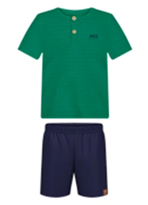 Alakazoo - Conjunto Bebê com Bermuda e Camisa Verde - ALAKAZOO