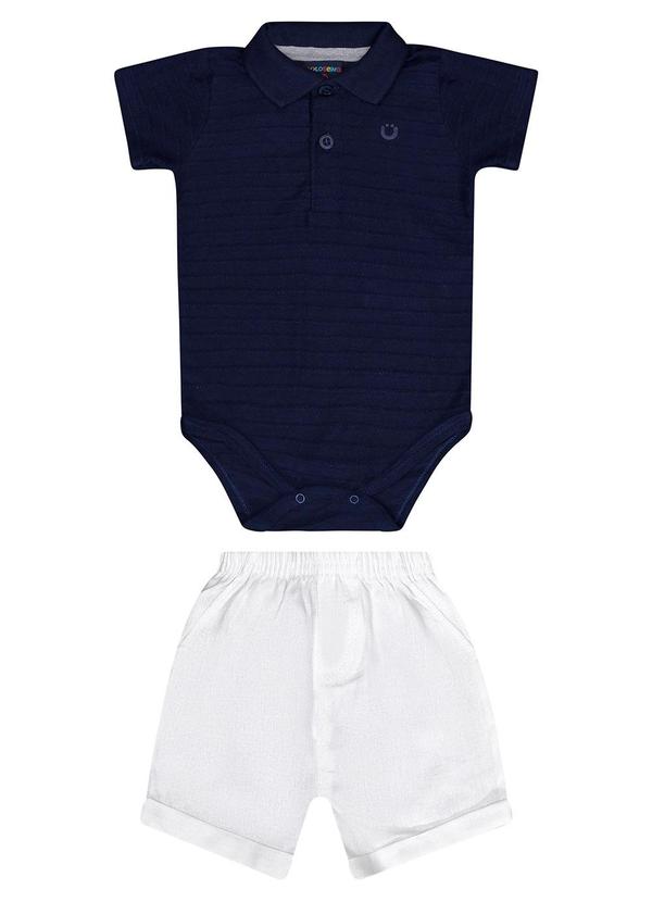 Guloseima - Conjunto Bebê com Body e Bermuda Azul