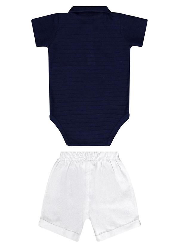 Guloseima - Conjunto Bebê com Body e Bermuda Azul 2
