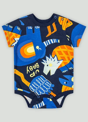 Conjunto Bebê com Body e Bermuda Up Baby Azul - UP BABY
