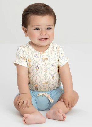 Conjunto Bebê com Body e Bermuda Up Baby Branco - UP BABY