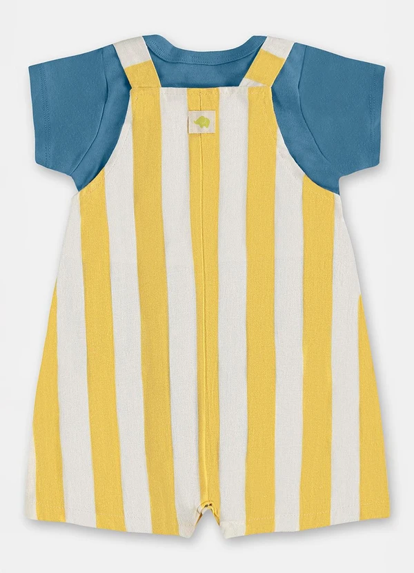 Três e Já - Conjunto Bebê com Body e Jardineira Azul 4