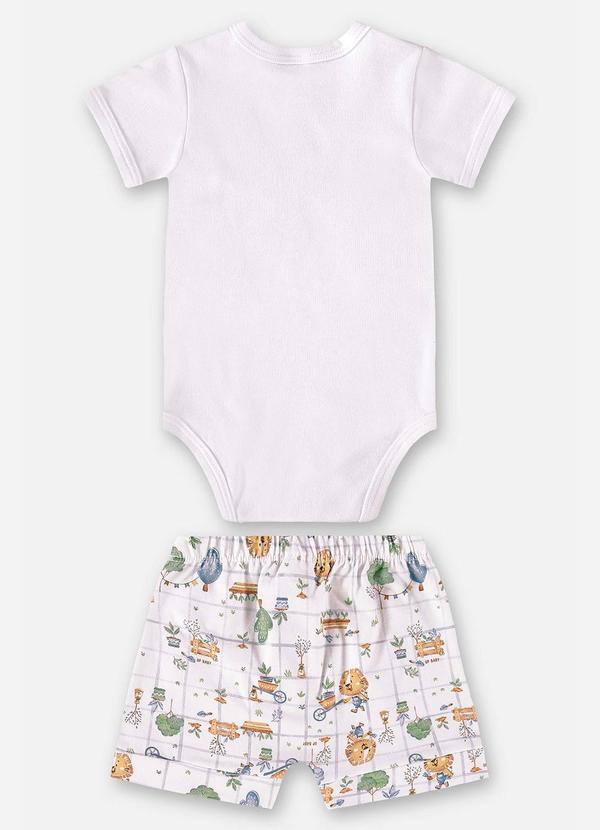 Up Baby - Conjunto Bebê com Body e Shorts Branco 2