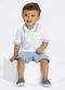 Alakazoo - Conjunto Bebê com Camisa Polo e Bermuda Branco - variação: Branco