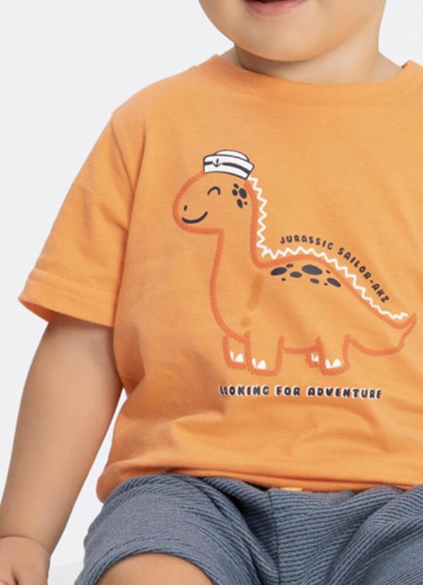 Alakazoo - Conjunto Bebê com Camiseta e Bermuda Laranja 2