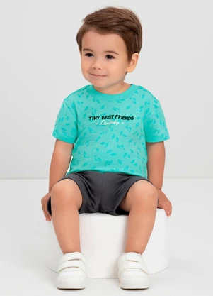 Conjunto Bebê com Camiseta e Bermuda Quimby Azul - QUIMBY