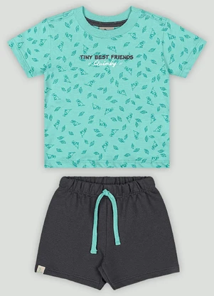 Conjunto Bebê com Camiseta e Bermuda Quimby Azul - QUIMBY