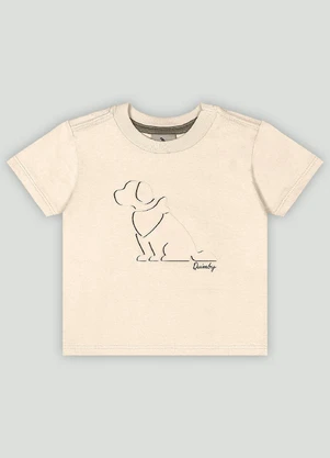 Conjunto Bebê com Camiseta e Bermuda Quimby Bege - QUIMBY