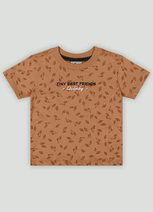 Conjunto Bebê com Camiseta e Bermuda Quimby Marrom - QUIMBY