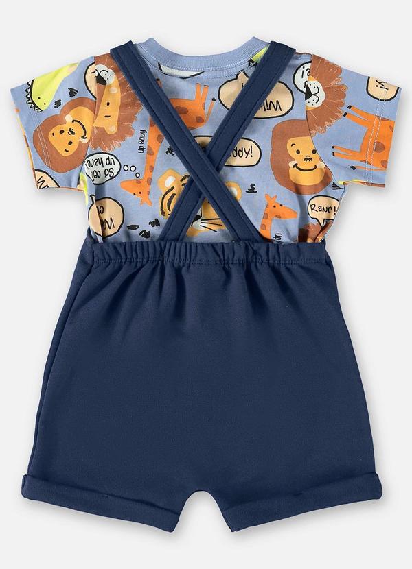Up Baby - Conjunto Bebê com Jardineira e Body Azul 2