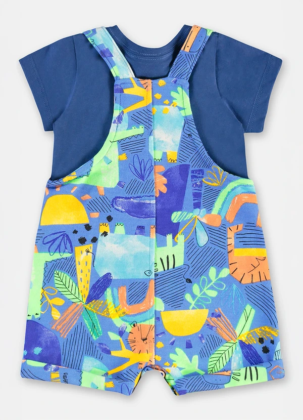 Up Baby - Conjunto Bebê com Jardineira e Body Azul 3