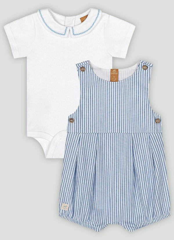 Up Baby - Conjunto Bebê com Macaquinho e Body Azul