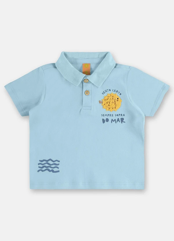 Três e Já - Conjunto Bebê com Polo e Short Azul 5