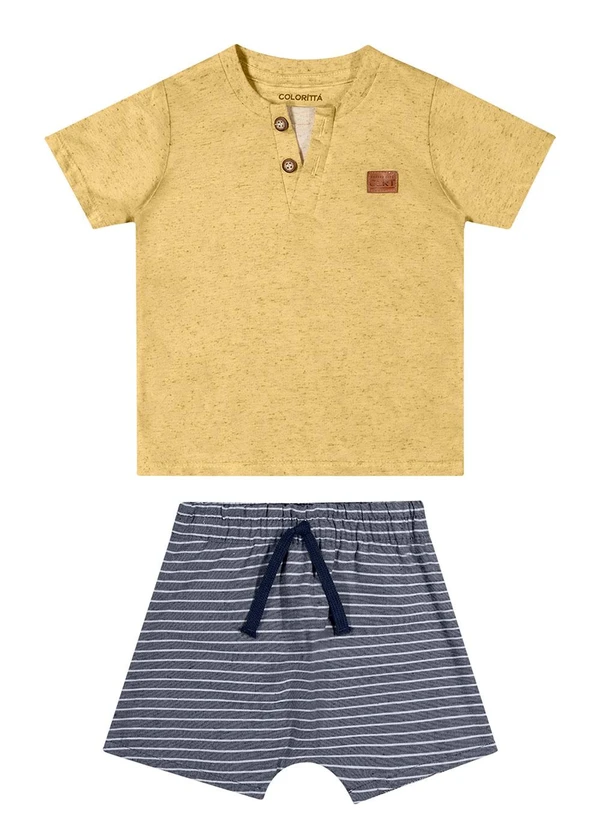 Colorittá - Conjunto Bebê Eco Linho Colorittá Amarelo