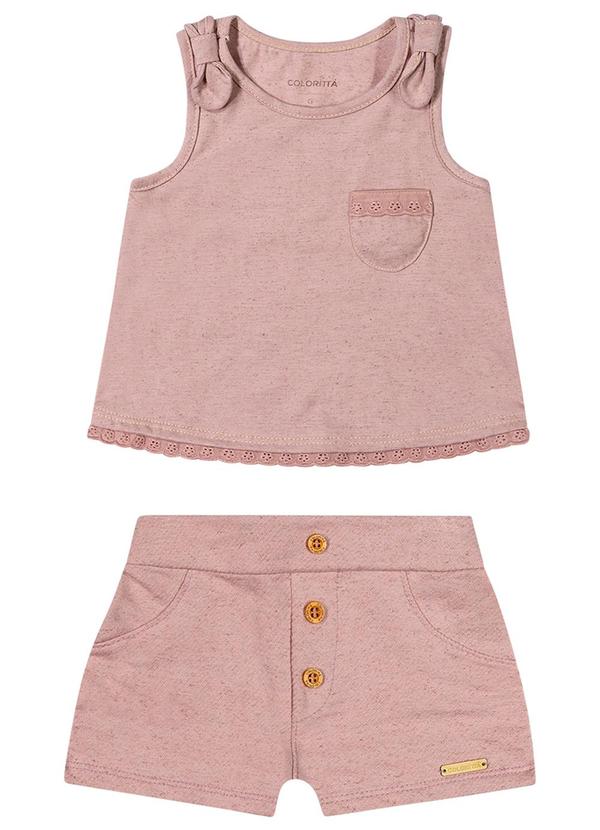 Colorittá - Conjunto Bebê Menina Eco Linho Colorittá Rosa