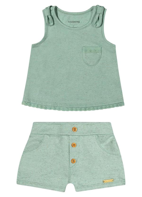 Colorittá - Conjunto Bebê Menina Eco Linho Colorittá Verde