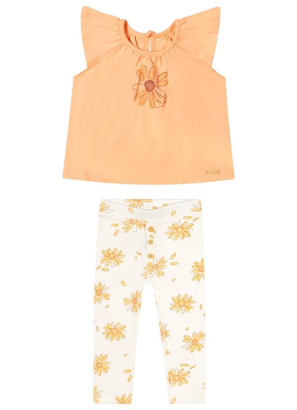 Colorittá - Conjunto Bebê Menina Floral Colorittá Laranja
