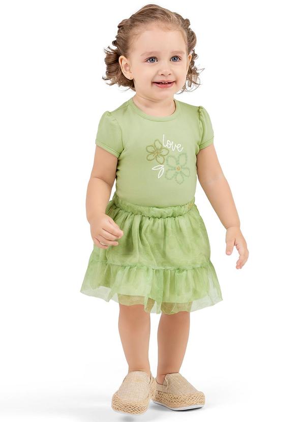 Colorittá - Conjunto Bebê Menina Flores Colorittá Verde