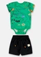 Up Baby - Conjunto Bebê Menino Body e Bermuda Branco - variação: Verde