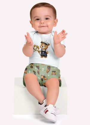 Kyly - Conjunto Bebê Menino Bordado Branco - KYLY