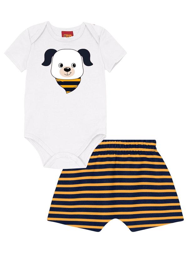 Kyly - Conjunto Bebê Menino Cachorrinho Branco