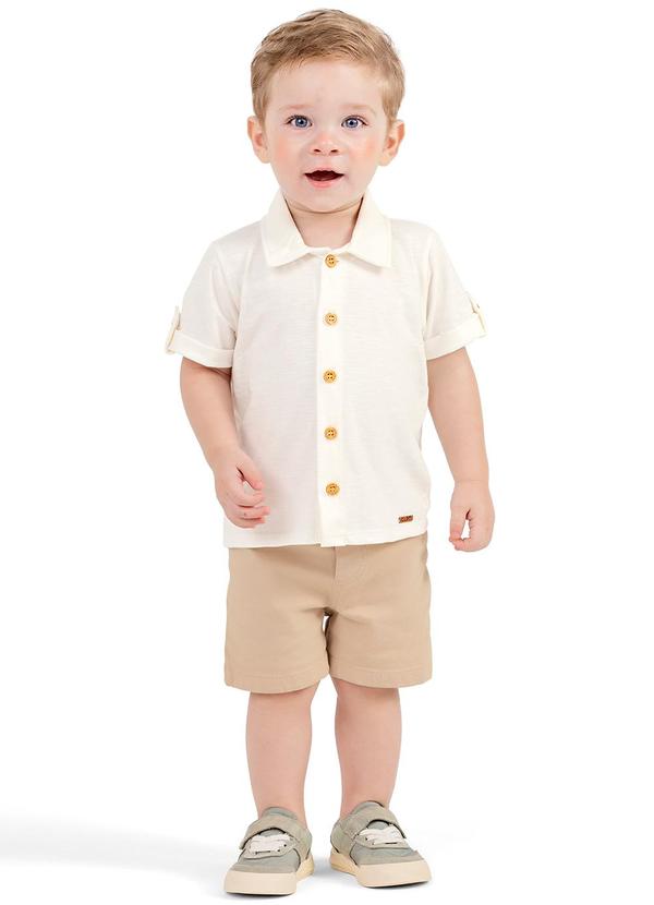 Colorittá - Conjunto Bebê Menino Camisa Colorittá Bege