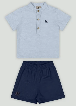 Conjunto Bebê Menino Camisa e Bermuda Quimby Azul - QUIMBY