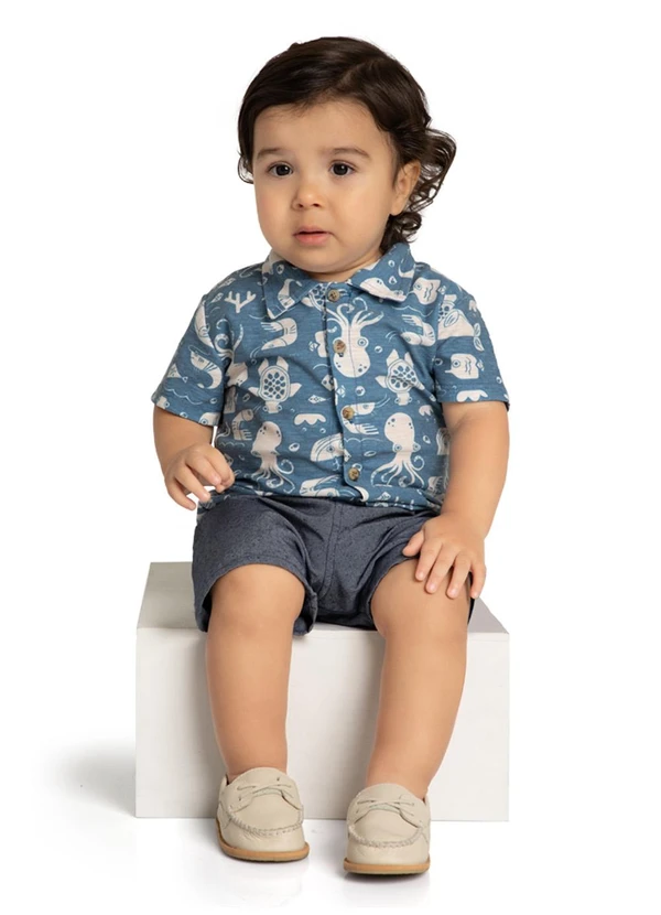 Marlan Blusa Para Praia Infantil Conjunto Bebê Menino Camisa E