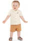 Colorittá - Conjunto Bebê Menino Camisa Texturizada Verde - variação: Bege