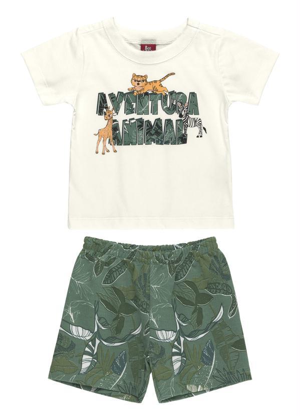 Bee Loop - Conjunto Bebe Menino Camiseta e Bermuda Branco