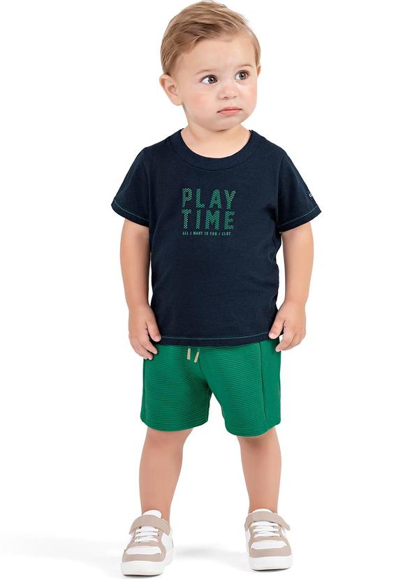 Colorittá - Conjunto Bebê Menino Canelado Colorittá Azul