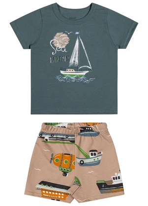 Elian - Conjunto Bebê Menino Captain Verde - ELIAN