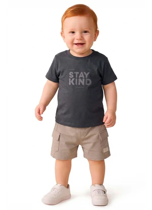 Colorittá - Conjunto Bebê Menino Cargo Kind Cinza - COLORITTÁ