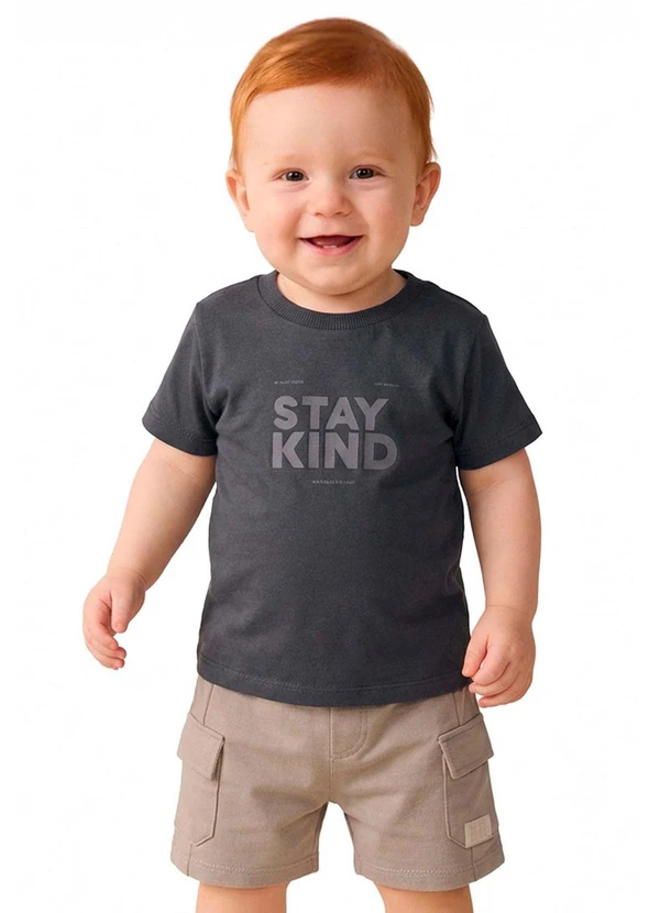 Colorittá - Conjunto Bebê Menino Cargo Kind Cinza