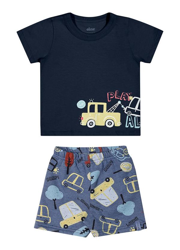 Elian - Conjunto Bebê Menino Carros Elian Azul