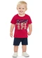 Elian - Conjunto Bebê Menino Curto Moletom Vermelho - variação: Vermelho