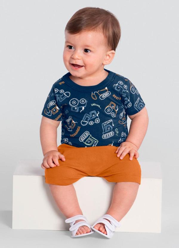 Brandili Baby - Conjunto Bebê Menino de Carrinho Azul
