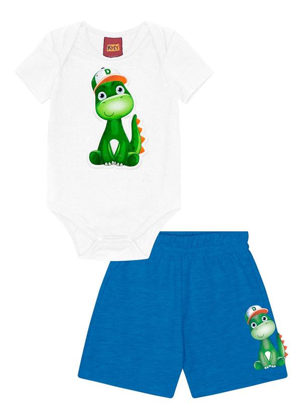 Kyly - Conjunto Bebê Menino Dino Branco