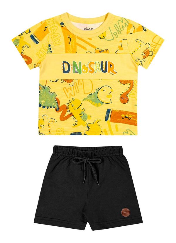 Elian - Conjunto Bebê Menino Dino Elian Amarelo