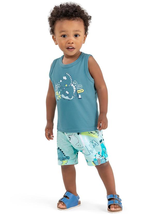 Elian - Conjunto Bebê Menino Dino Skate Elian Azul 2